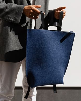 Рюкзак з текстильними лямками, синій меланж